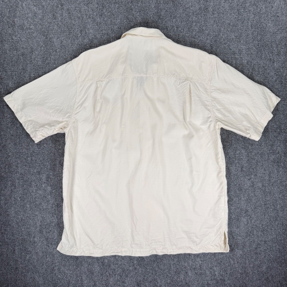 Tommy Bahama 100% Silk Camp Shirt Men's Large Ivory Short Sleeve Button Up - Picture 3 of 7